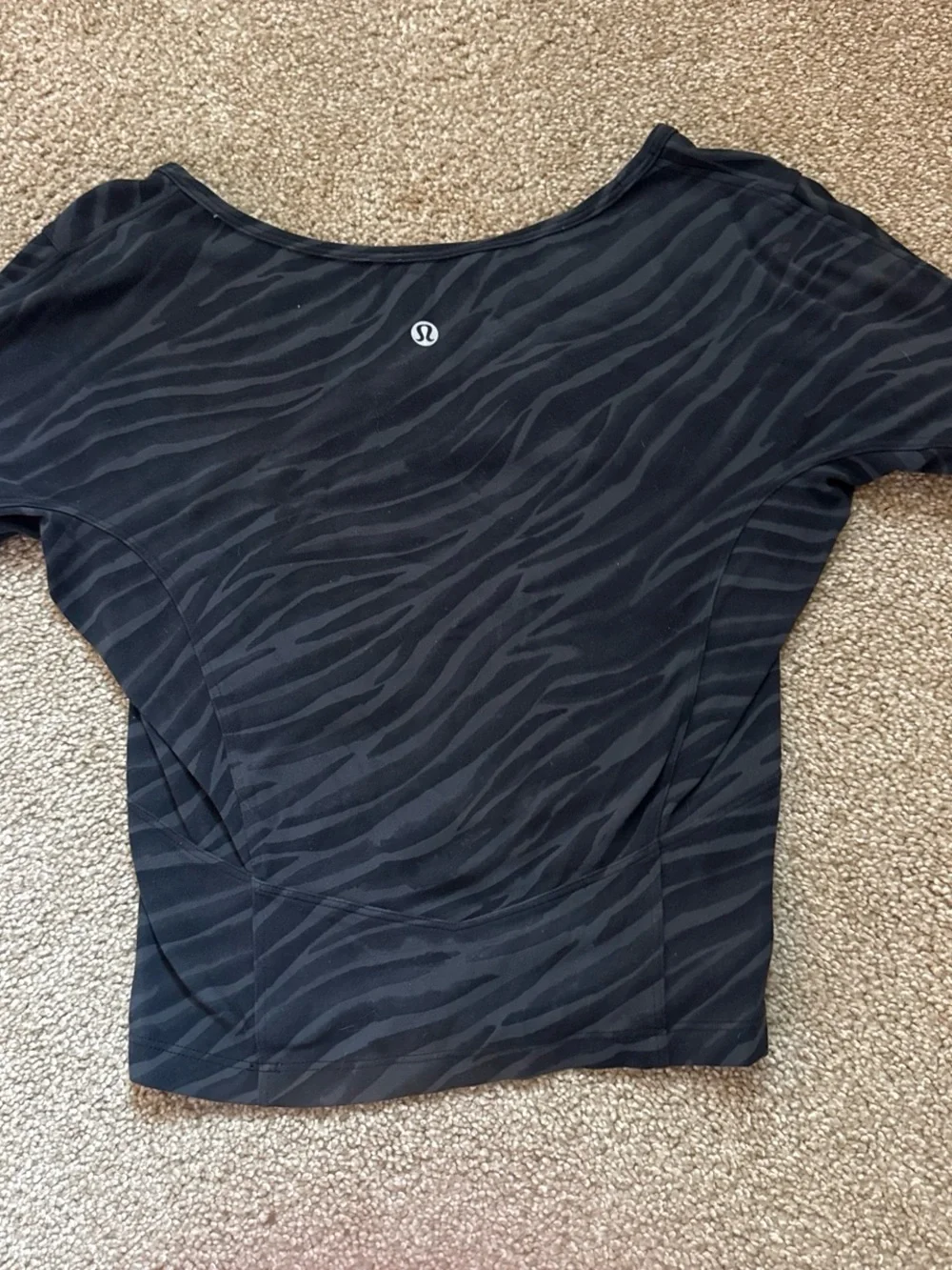 lululemon athletica Black Zebra-Print V-Neck Crop Top